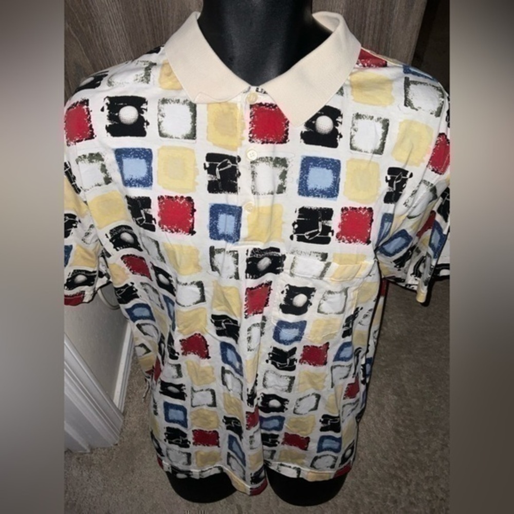 Men’s used size XL Grand Slam Tour golf shirt multicolor polo